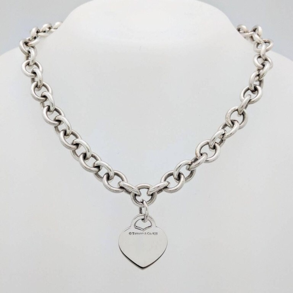 Tiffany & Co. Heart Tag Necklace w/ Thick Chain